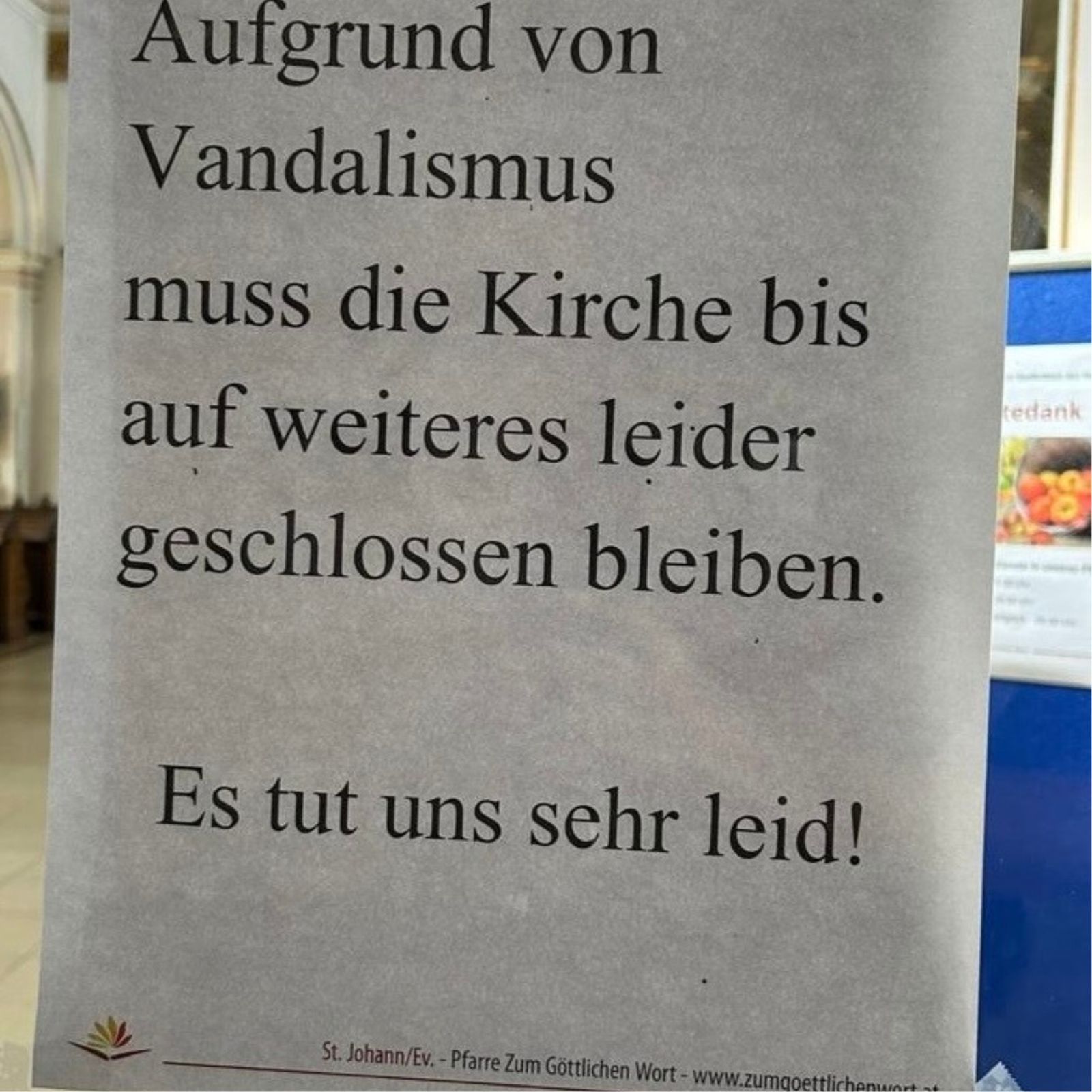 Vandalismus zwingt Kirche in Wien Favoriten zur Schließung
