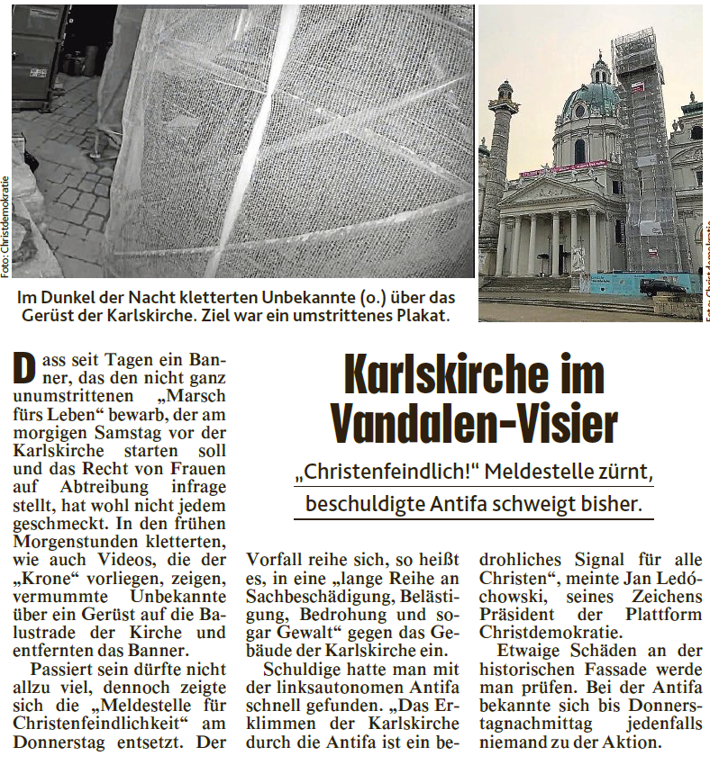 Kronen Zeitung berichtet